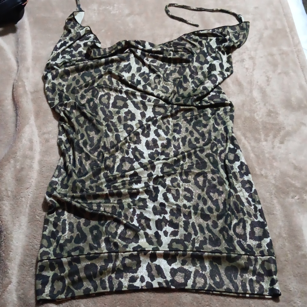 Green shiny cheetah print dress!